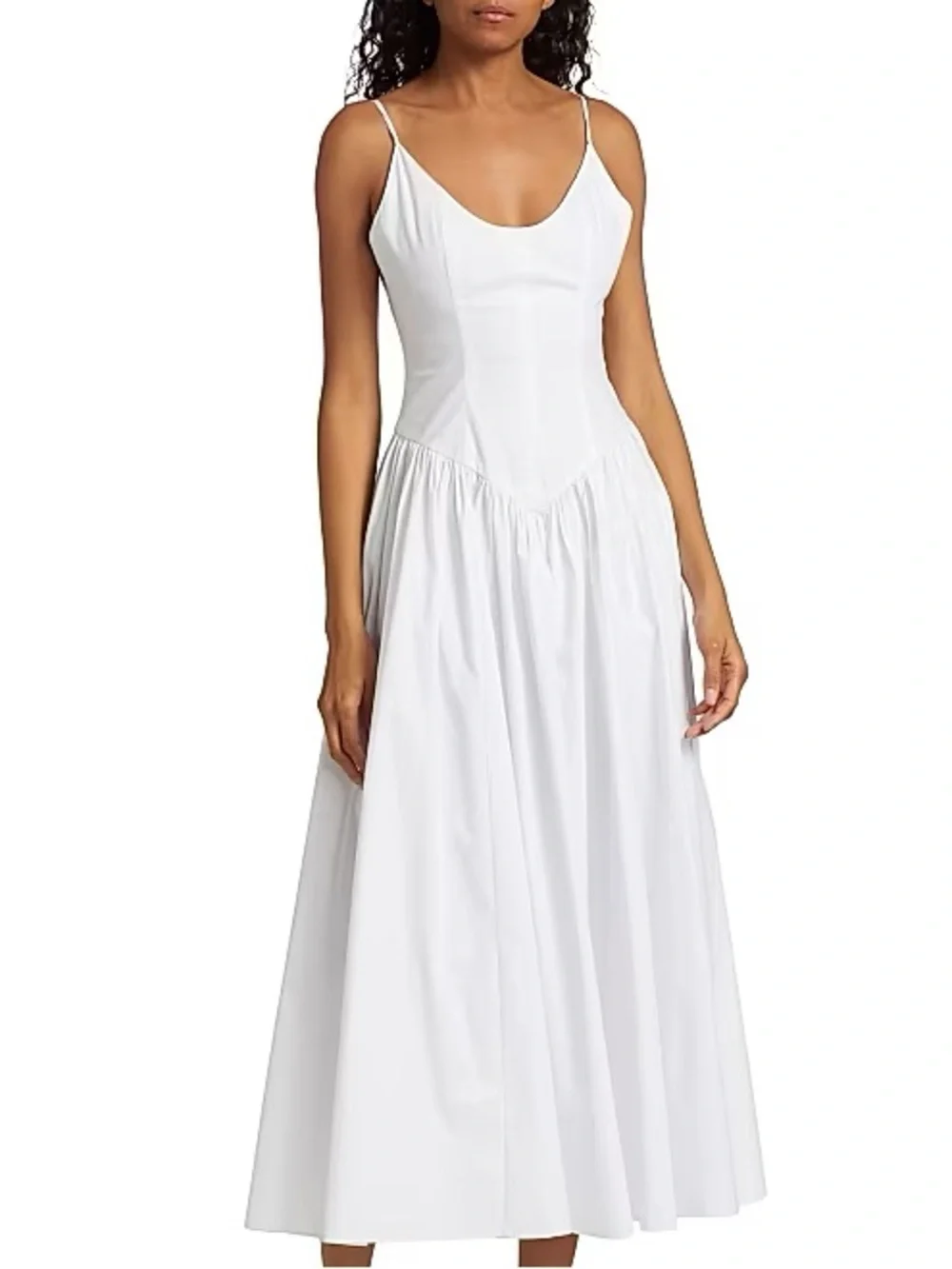 NWT Staud Dena Midi Dress White - Picture 8 of 16